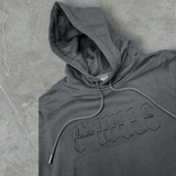E-VILLE blk on blk embossed/ debossed hoodie