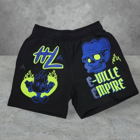 Neon/Reflective puff shorts (blue)