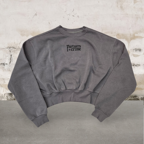 Partners in crime grey L/S crop