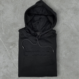 E-VILLE blk on blk embossed/ debossed hoodie
