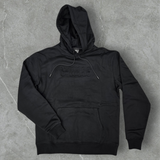 E-VILLE blk on blk embossed/ debossed hoodie