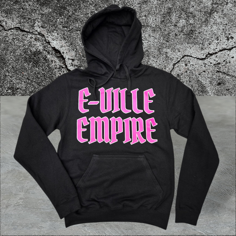 E-VILLE pink stacked hoodie